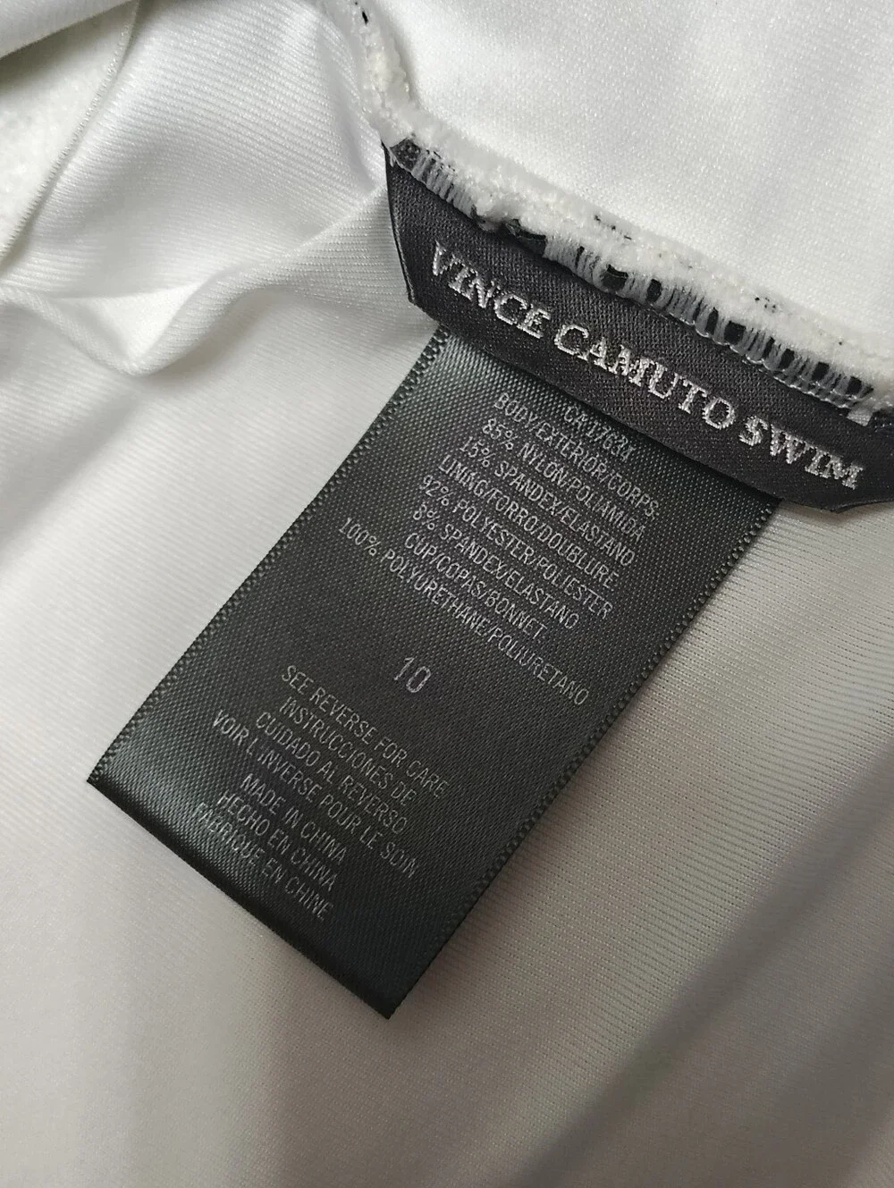NWT Vince Camuto Blossom Stripes Off-the-Shoulder One-Piece Swimsuit Women's 10